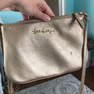 Lilly Pulitzer Gold Crossbody!!